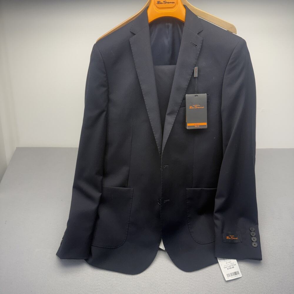NWT Ben Sherman Kings Slim Fit Navy Suit 38R W32 2-Piece 20-364524